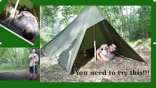 NO more TENT This works so much better Turning a 10x10 tarp into a tent [upl. by Ivens225]