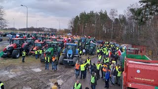 Ogólnopolski protest rolników 24012024  Banie  Pyrzyce  Zachodniopomorskie [upl. by Denn401]