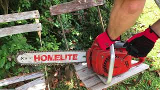 Homelite XL 12  Vintage Chainsaw [upl. by Nata]