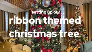 setting up 🎀🎄our ribbon  themed christmas tree [upl. by Notsrik529]