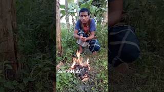 Bushcrafter and Survival skills  with the cotton of the cigarette  outdoors survival sentohub [upl. by Sawtelle]