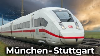 Quer durch Süddeutschland im ICE 4  München  Augsburg  Ulm  Stuttgart  4K Führerstandsmitfahrt [upl. by Moise907]