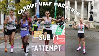 Cardiff Half Marathon SUB 71 ATTEMPT [upl. by Nerua]