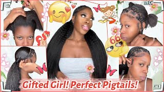 😈Ponytail Slay Sleek Double Pigtails wCornrow Braids  Trending Hairstyle FtELFINHAIR Review [upl. by Zinah337]