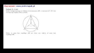 Środek S okręgu opisanego na trójkącie równoramiennym ABC o ramionach AC i BC leży [upl. by Akiehs58]