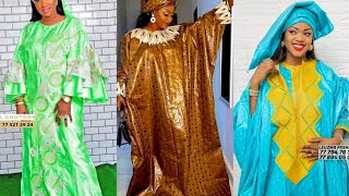 Robes bazin pour les femmes ⭐ jolies broderies styles ⭐ robes africaines en pagne [upl. by Aneger]