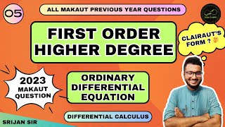 Lec05  1st Order Higher Degree Differential Equation  Clairauts equation  Differential Calculus [upl. by Nyrak]