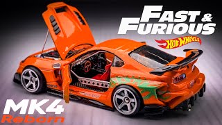 Fast and Furious Toyota Supra MK4 Reborn Hot Wheels Custom [upl. by Nwahsad]