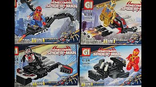 Unofficial Lego SPIDERMAN sets HOMECOMING TODAY SPIDERMAN IN DIFFERENT APPEARANCES [upl. by Snehpets]