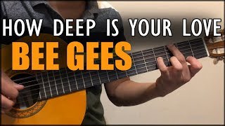 Como tocar How deep is your love  Bee Gees  Guitarra Tutorial [upl. by Ahseiuqal]