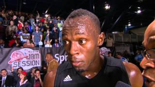 Usain Bolts twohanded slam in Celebrity Game [upl. by Tremayne]