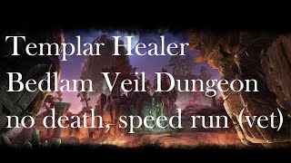 Templar Healer  Bedlam Veil Dungeon  no death speed run  Elder Scrolls Online [upl. by Annaeiluj]