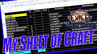 google sheet for necropolis graveyard crafting  POE 324 [upl. by Kattie954]