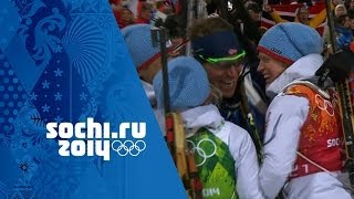 Biathlon Mixed Relay  Norway Win Gold  Sochi 2014 Winter Olympics [upl. by Aznola401]