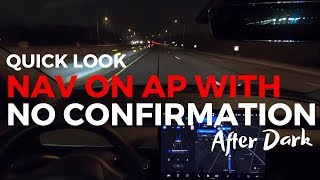 Navigate on Autopilot With No Lane Change Confirmation Night Rain Construction  Quick Look [upl. by Curran]