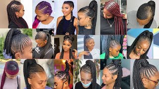 Cute😍Trendy Ponytail BraidsGhana Weaving Hairstyles Top Best Cornrows Hairstyles For Black Women [upl. by Aissak]