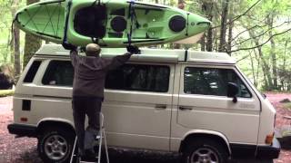 VW Syncro Vanagon with Thule Hulivator Kayak Canoe Lift Rack [upl. by Giulietta]