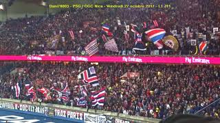 PSG  OGC Nice 27102017  30 L1 J11 57  Virage Auteuil en action [upl. by Ymmat]