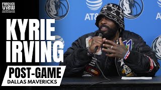 Kyrie Irving Discusses Luka Doncic MVP Chances Mavs Making quotMVP Statementquot for Luka amp Mavs Season [upl. by Peyter]