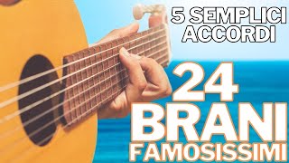 5 Accordi Facili x 24 Canzoni Famose  Chitarra da Spiaggia [upl. by Yong]