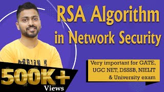 Lec84 RSA Algorithm in Network Security with examples in Hindi rsa algorithm example in hindi [upl. by Yecak]