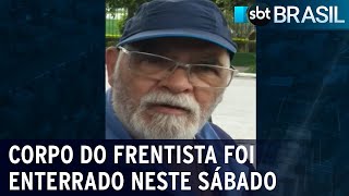 Frentista arrastado e morto por caminhoneiro é velado em SP  SBT Brasil 270523 [upl. by Matusow706]