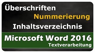 Lets Learn Microsoft Word 2016  Überschriften und Inhaltsverzeichnis 001 [upl. by Targett]