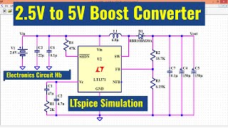 LTSpice 25V to 5V Boost Converter Design  Simulation [upl. by Elodie]