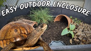 DIY Outdoor Box Turtle Enclosure  how to make a tortoise habitat [upl. by Nauqed]