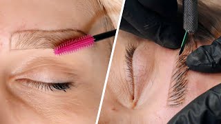 Eyebrows Microblading Transformation  Step By Step [upl. by Eustis]