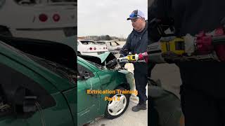 Firefighter Electric Vehicle and Extrication Training Alternative Hood Access Part 4 firefighter [upl. by Jenny]