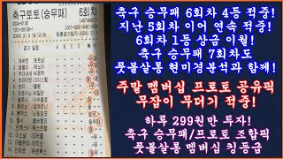 승무패 5 6회차 연속 적중 축구 토토 승무패 6회차 연속 적중 성공 승무패 6회차 1등 상금 이월 7회차 예고  승무패 단일 분석 채널 최단 기간 2만 구독자 달성 [upl. by Jedd]