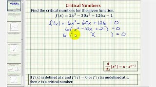 Ej encontrar los números críticos de una función cúbica [upl. by Nomrah871]