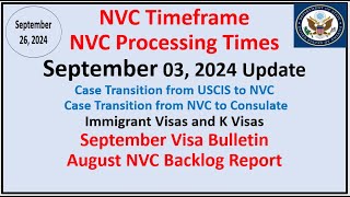 NVC Processing Times As of September 03 2024  September Visa Bulletin  August NVC Backlog Report [upl. by Jerrilee]