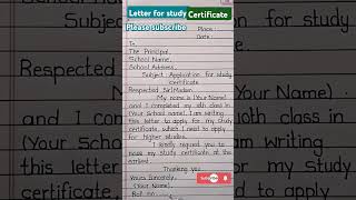 Letter for study certificate english handwriting ❤️❤️👍👍👍 [upl. by Mell461]