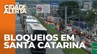 Santa Catarina também enfrenta bloqueios em rodovias [upl. by Jedd]