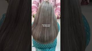 Ash Grey Highlights on Brown Hair  Ash Hair Color Highlights shortsvideo ashhaircolor [upl. by Yobybab540]