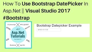 How to use bootstrap datetime picker in aspnet  visual studio 2017 bootstrap [upl. by Ricardama]