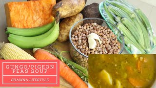 Jamaican Meatless Dry Gungo Peas Soup Pigeon Peas Soup Vegan Gungo Peas Soup Jamaican Style Soup [upl. by Hogle826]