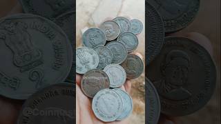 Copper Nickel Purane 2 rs n 1 re Coin 2rupeescoin 1rupeecoin shortsfeed [upl. by Claretta955]