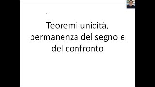 Analisi  Limiti  09  Teoremi unicità segno e confronto [upl. by Arekahs]