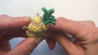 Mini Pineapple PinHow to attach a pin to a brooch [upl. by Ettelimay]