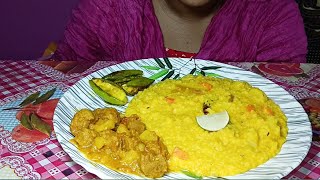 eating showgobindo vog chaler khichuri soyabean koshapatol vajaEating Asmr Shree [upl. by Aivital]