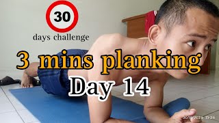 3 minutes planking challenge day 14 [upl. by Lajes]