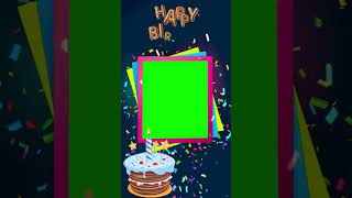 Happy Birthday Cake With Green Screen Frame birthday confetti celebration cakeviralvideo [upl. by Mackoff267]