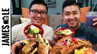 FILIPINO FOOD MUKBANG  LECHON KAWALI CHICKEN ADOBO amp BISTEK TAGALOG [upl. by Nevag]