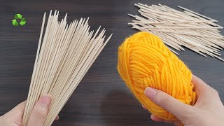 INCREDIBLE How to make money with wood stick and yarn at home  DIY recycling craft ideas [upl. by Rasec]