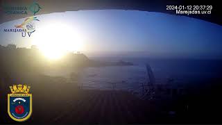 20240112 AM Marejadas UV  Playa Las Torpederas  Valparaíso  Chile en vivo [upl. by Aisorbma]