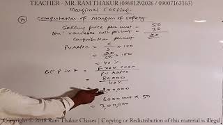 Calculation of Margin of Safety Sums 14  Marginal Costing  Cost amp Management Accounting [upl. by Ymirej]