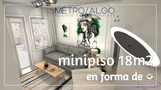 minipiso 18m2  194sqft el plano más original que te vas a encontrar [upl. by Redd992]